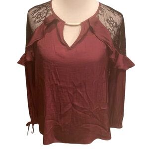 Maurices Maroon Pullover Blouse